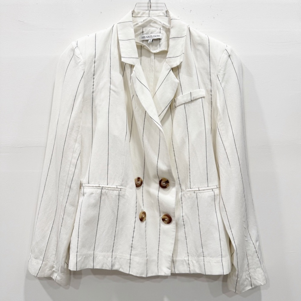 Heartloom Jax Blazer Linen Cotton Blend Double Breasted Small